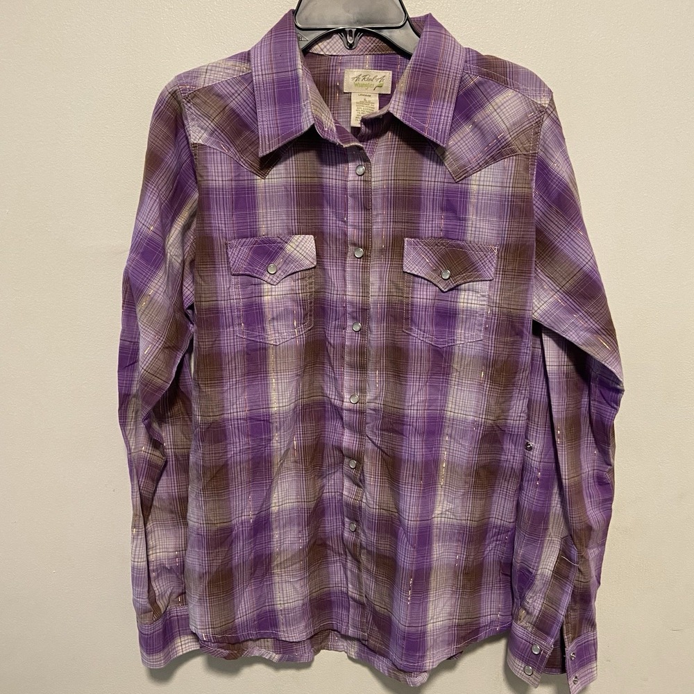 As Real As Wrangler Women's Blouse Size Small Cowgirl Western Ranch Rodeo